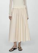 MANGO Pleated Midi Skirt Kvinde Light Beige Midi Nederdele Str 40 - ho...