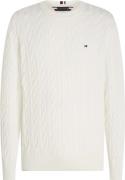 Tommy Hilfiger Classic Cable Crew Neck Mand Ancient White Sweaters Str...