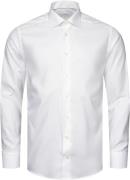 ETON Contemporary Fit White Semi Solid Cotton & Tencel Lyocell Shirt M...