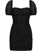 ROTATE Birger Christensen Lace Puff Sleeve Dress Kvinde Black Korte Kj...