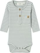 Lil' Atelier Nbmgio BON LS Slim Body LIL Str 68 - Sky Gray/stripe Lang...