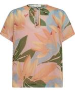 Rosemunde Blouse Kvinde Tropical Leaves Print Kortærmede Bluser Str 40...