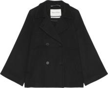 Marc O’Polo Wool Cape, Double Breasted, Lapel c Kvinde Black Overgangs...