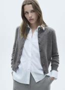 MANGO Buttoned Round Neck Cardigan Kvinde 96 Cardigans Str L - hos Mag...