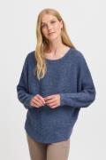 Fransa Freretta PU 3 Kvinde Vintage Indigo Melange Sweaters Loose Fit ...