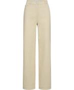 REMAIN Striped Twill Wide Pants Kvinde Straw Comb. Bukser Med Lige Ben...