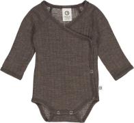 Müsli by Green Cotton Woolly rib l/s Body Str 44 - Walnut Melange Lang...