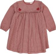 Copenhagen Colors Check Dress W. Heart EMB Str 98 - Red Check Combi Kj...