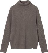 Les Deux Eddie Wool Rib Rollneck Knit Mand Mountain Grey Mélange Sweat...