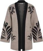 PBO ¤ Monica Knit Cardigan ¤ Kvinde Black Leaf Cardigans Str M/L - hos...