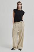 Second Female Navada Wool Classic Trousers Kvinde Beige Melange Bukser...