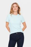 Saint Tropez Astersz SS Stripe Tshirt Kvinde Pastel Turquoise Kortærme...