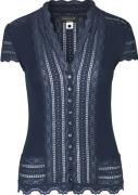 Rosemunde Silk Cardigan Regular ss W/wide Lace Kvinde Blå Toppe Str L ...