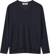 Mos Mosh Mmtani Vneck Knit Kvinde Salute Navy Sweaters Str L - Bomuld ...