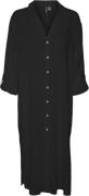 Vero Moda Vmlinn Loose Calf Shirt WVN Noos Kvinde Black Maxi Kjoler St...