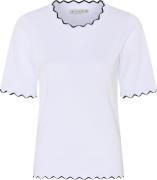 Micha Bbtshirt_ Bbviscoseknitw. Edge Kvinde Brigh.Whit Kortærmede T-sh...