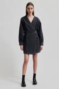 Second Female Andorra Denim Dress Kvinde Dark Grey Denim Korte Kjoler ...