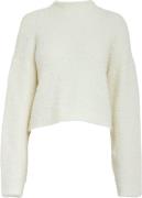 Minus Josette High Neck Cropped Knit Pullover Kvinde Light Birch Sweat...