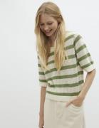 mbyM Nealem Kvinde Green Sugar Stripe Sweaters Str L - hos Magasin