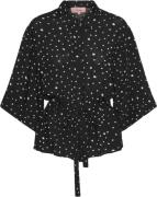 HUNKØN Kris Kimono Shirt Kvinde Black W/white Dots Skjorter Str L - ho...