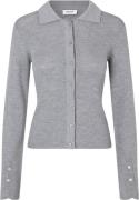 Modström Hirokimd Cardigan 100% Wool Kvinde Grå Cardigans Str L - Uld ...