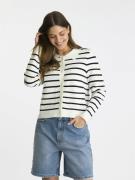 Neo Noir Tippi Knit Stripe Cardigan Kvinde White/navy Cardigans Str 40...