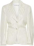 REMAIN Drapy Striped Blazer Kvinde Egret Comb. Blazere Str 40 - hos Ma...