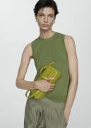 MANGO Knitted top With Wide Straps Kvinde Green Tanktoppe Str L - hos ...