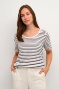 Culture Cudeia Oneck Tshirt Kvinde White/salute Stripe Kortærmede T-sh...