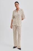 Second Female Elleny Knit Trousers Kvinde Pumice Stone Bukser Med Lige...