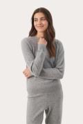 Part Two Evinapw PU 100% Cashmere Kvinde Grey Melange Sweaters Relaxed...