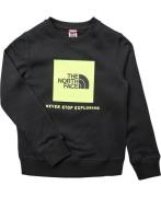 The North Face Teen Redbox Crew TNF Black Str L - Sort Sweatshirts Bom...