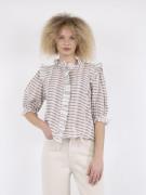 Neo Noir Chacha Graphic Blouse Kvinde Sand Kortærmede Bluser Str 40 - ...