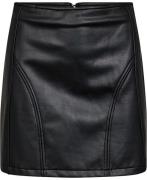 GUESS ZUE PU Mini Skirt Kvinde Jet Black Multi Korte Nederdele Str L -...