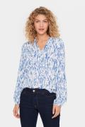 Saint Tropez Carlasz Shirt Kvinde Dutch Blue Batik Langærmede Skjorter...