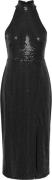 YAS Yasdarkness SL Halterneck Dress S Kvinde Sort Midi Kjoler Str L - ...