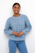 Kaffe Kaelena Knit Pullover Kvinde Faded Denim Sweaters Str S - Denim ...