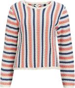 Object Objjelani L/S Knit Pullover 131 Kvinde Georgia Peach/multi Colo...