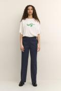 Karen by Simonsen Gabbikb Pants Kvinde Navy W/green Stripe Bukser Med ...