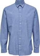 Selected Homme Slhslimnewlinen Shirt LS W Noos Mand Blå Langærmede Skj...