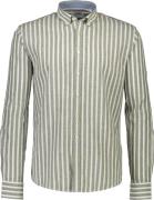 Lindbergh Striped Cotton/linen Shirt L/S Mand Khaki Langærmede Skjorte...