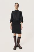 Soaked in Luxury Slpipa Skirt Kvinde Black Midi Nederdele Str XL - hos...