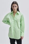 Second Female Milas Classic Shirt Kvinde Pistachio Green Langærmede Sk...