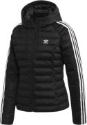 adidas Hooded Slim Jacket Kvinde Sort Dunjakker Str 34 - hos Magasin