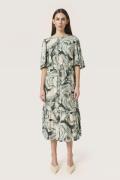 Soaked in Luxury Sllivinna Midi Dress Kvinde Loden Green Marble Print ...