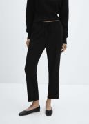 MANGO Flowy Straightfit Trousers With bo Kvinde Black Bukser Med Lige ...