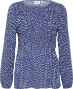 Saint Tropez Gislasz LS Blouse Kvinde Surf Blue Flower Shadow Langærme...