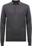 J. Lindeberg Noel Light Merino Polo Shirt Mand Dark Grey Melange Langæ...