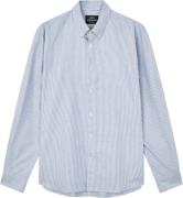 Mads Nørgaard - Copenhagen Cotton Oxford Sune Stripe Shirt BD Mand Hvi...