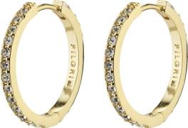 Pilgrim Ebna Medium Crystal Hoops Goldplated One size - Creoler hos Ma...